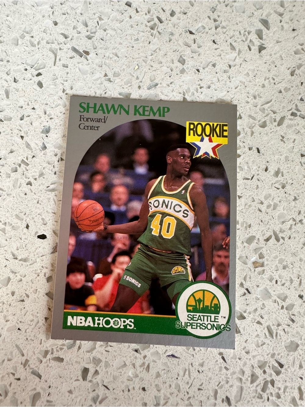 Shawn Kemp Seattle SuperSonics Rookie Card - Green/Yellow